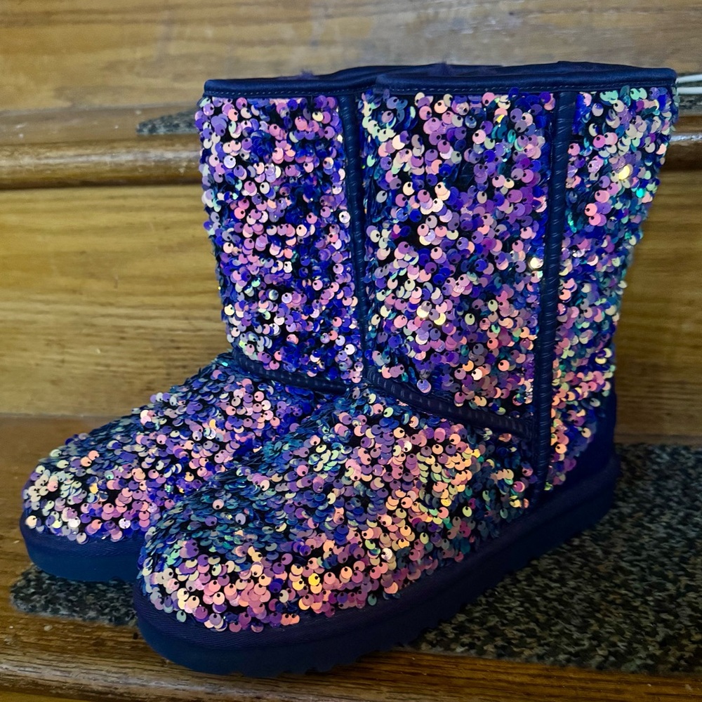 Sequin UGG Boots with Multicolor Sparkle